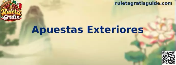 Paño de ruleta con opciones de Apuestas Exteriores